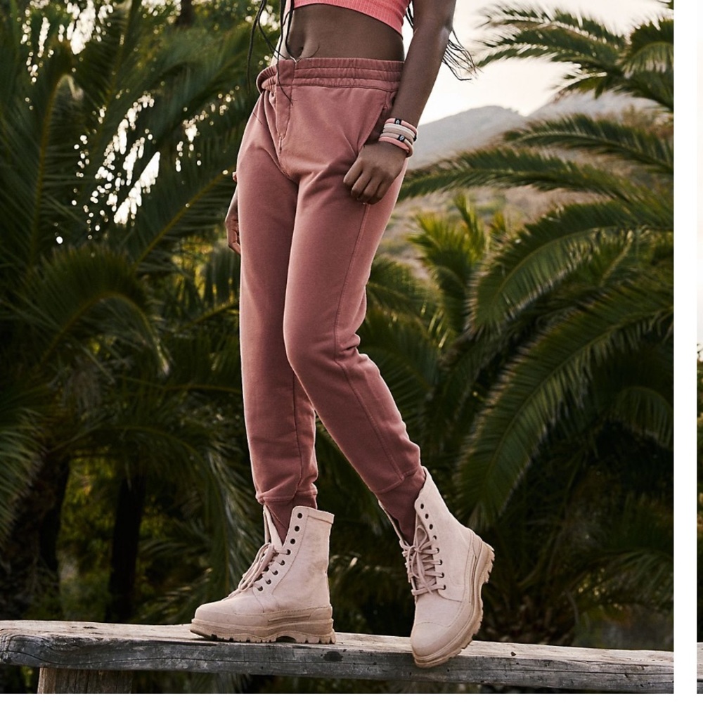 Free People Pink Track Pants - Picture 1 of 6